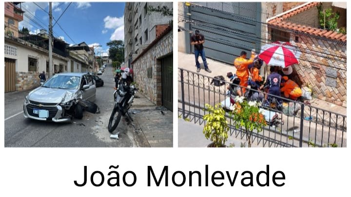 Acidente grave motocicleta versus veículo em João Monlevade na tarde de hoje