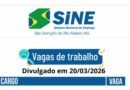 Muitas vagas de emprego para hoje (20/03) no SINE São Gonçalo do Rio Abaixo (Boa sorte aos candidatos)