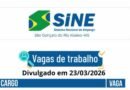 VAGAS DE EMPREGO PARA HOJE NO SINE EM SÃO GONÇALO DO RIO ABAIXO