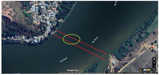 Bombeiros atendem ocorrência de busca de pessoa submersa nas aguas do Rio Doce, Ian está desaparecido