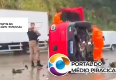 Capotamento de automóvel na tarde de hoje, próximo da ARENA MRV
