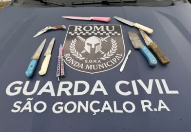 Guarda Civil apreende armas brancas e reforça pedido de colaboração da população em São Gonçalo do Rio Abaixo