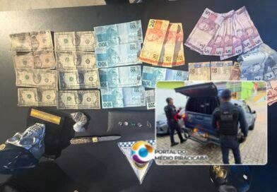 Casal é preso pela GCM por suspeita de tráfico de drogas, na tarde de hoje em São Gonçalo do Rio Abaixo